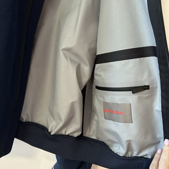 NWT PRADA LUNA Rossa Pirelli Jacket Windbreaker Coat Nylon Sz 42 Blue - Picture 6 of 10